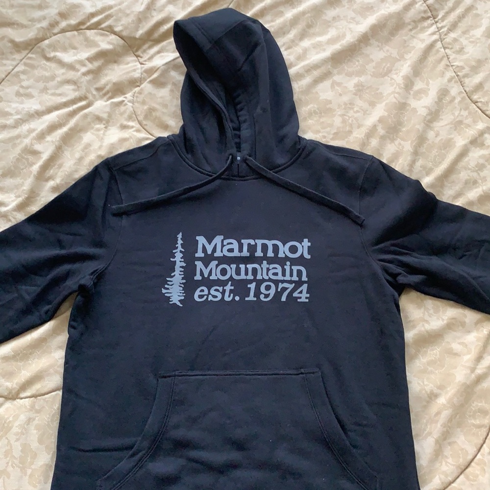 Marmot Men’s Black Hoodie Sweatshirt Size Small